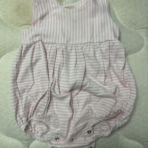 The Beaufort Bonnet Company Bartlett Bubble in Pink and White Stripes (6-12 m)